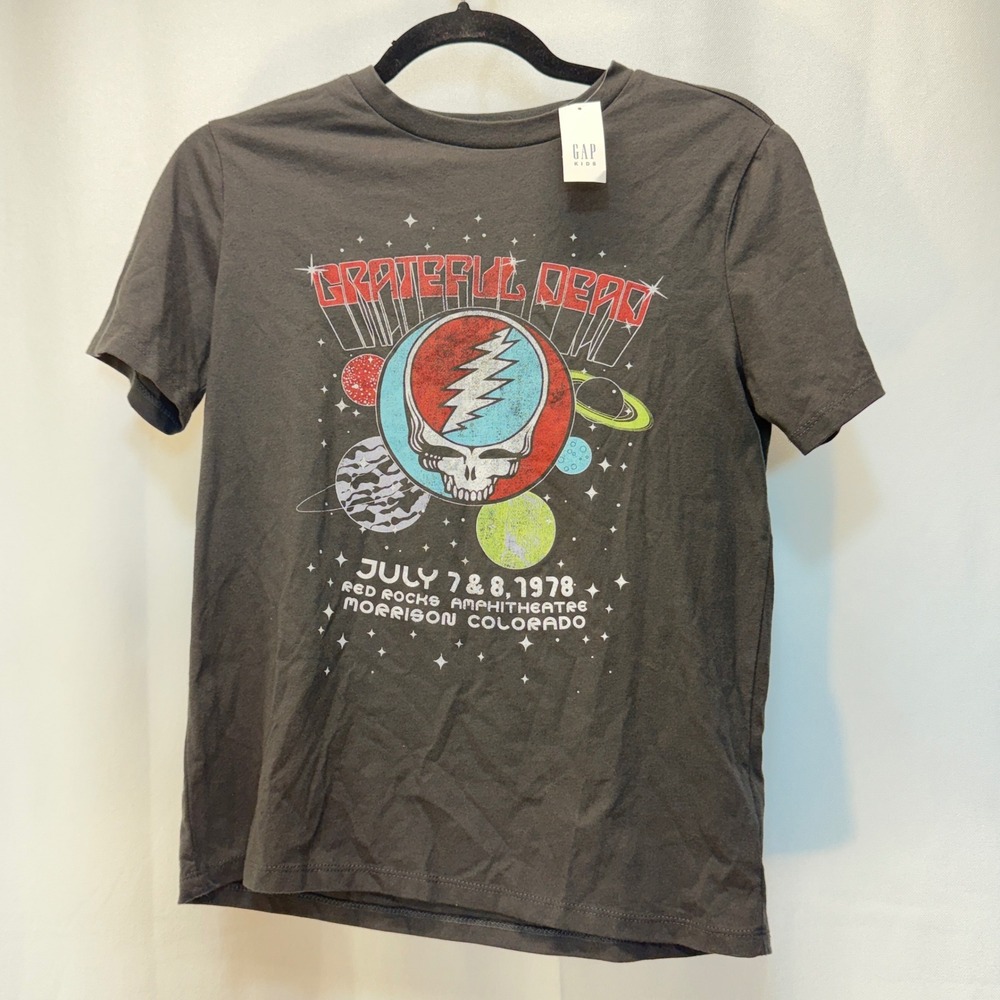 Gap Kids T-Shirt Kids XL 12 Gray Grateful Dead Red Rocks 1978 Graphic Tee NEW